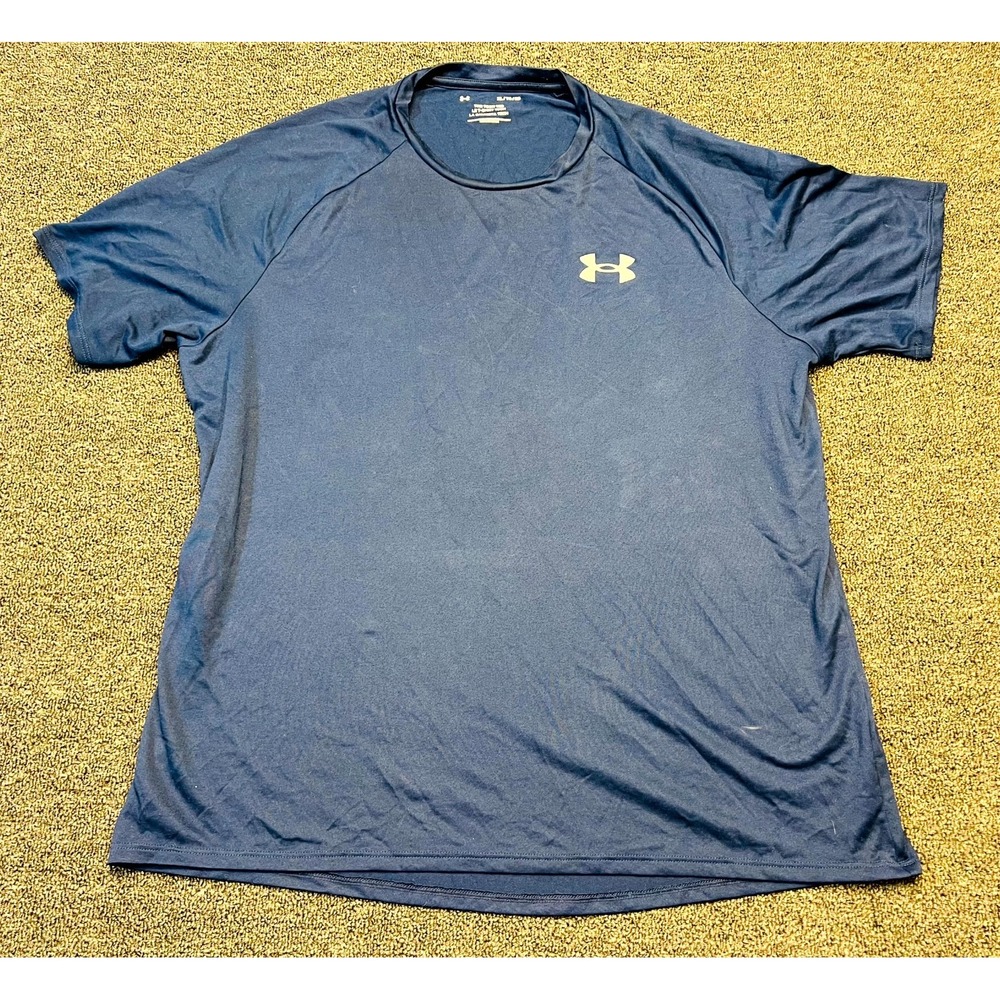 Under Armour The Tech Tee Shirt Men's XL Navy Athletic Gym Training Short Sleeve